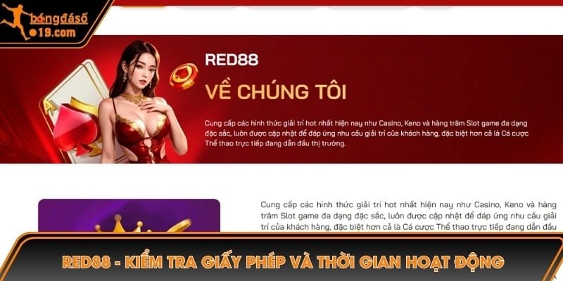 RED88 - Kiểm tra giấy phép và thời gian hoạt động