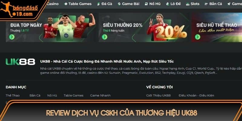 Review dịch vụ CSKH của thương hiệu UK88